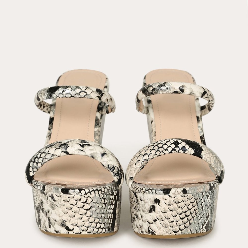 NEWπ₯ Snake Dual Strap Platform Wedge Heel Sandals - Picture 6 of 6